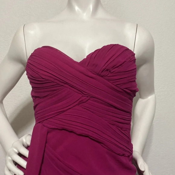Minuet Dark Pink Strapless Sweetheart Ruched Mini Dress Size S - Picture 2 of 7